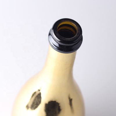 Garrafas de vidro de champanhe de ouro personalizadas com tampa de plástico para material de corpo de vidro