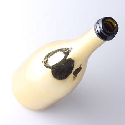 Garrafas de vidro de champanhe de ouro personalizadas com tampa de plástico para material de corpo de vidro