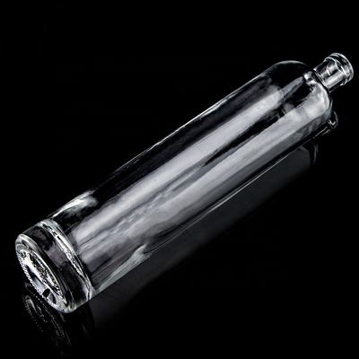 Bottle de vidro de 750 ml de fundo espesso e forma reta para Super Flint Liquor