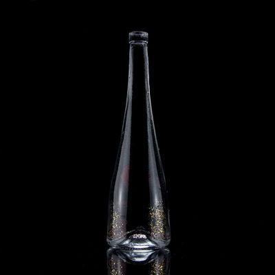 Impressão de tela em forma de cone Vodka Whisky Liquor Garrafa de vidro 750ml com Super Flint Glass
