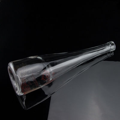 Impressão de tela em forma de cone Vodka Whisky Liquor Garrafa de vidro 750ml com Super Flint Glass