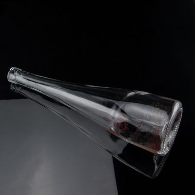 Impressão de tela em forma de cone Vodka Whisky Liquor Garrafa de vidro 750ml com Super Flint Glass