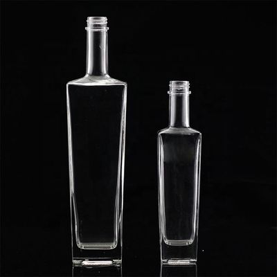 Garrafa de vidro clara ou personalizada 250 ml 500 ml 700 ml 750 ml Garrafa de vidro quadrada de licor