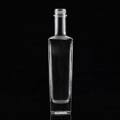 Garrafa de vidro clara ou personalizada 250 ml 500 ml 700 ml 750 ml Garrafa de vidro quadrada de licor