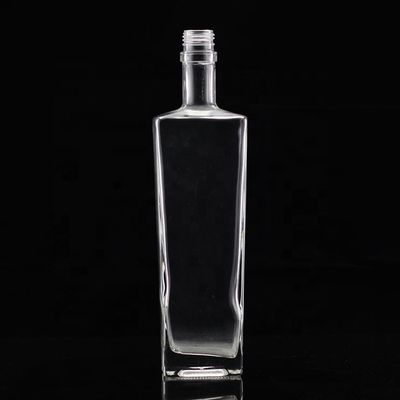 Garrafa de vidro clara ou personalizada 250 ml 500 ml 700 ml 750 ml Garrafa de vidro quadrada de licor