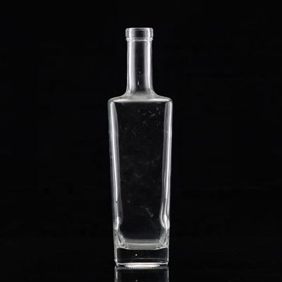 Garrafa de vidro clara ou personalizada 250 ml 500 ml 700 ml 750 ml Garrafa de vidro quadrada de licor